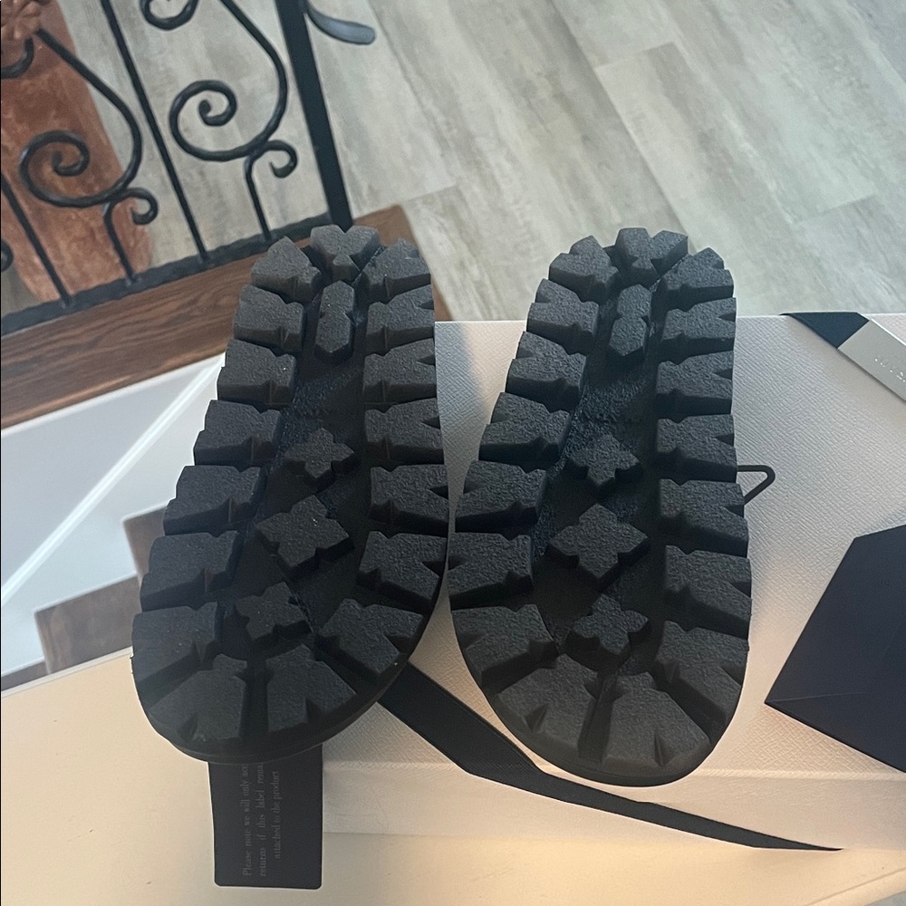 Prada Black Logo Triangle Rubber Thong Sandals - Picture 10 of 10